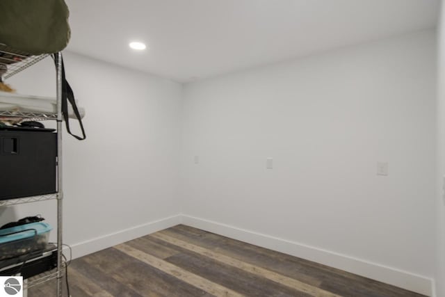 interior space with dark hardwood / wood-style flooring