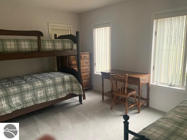 carpeted bedroom featuring multiple windows