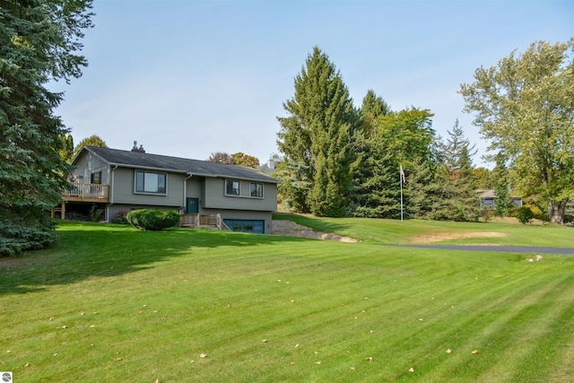 view of yard featuring a deck