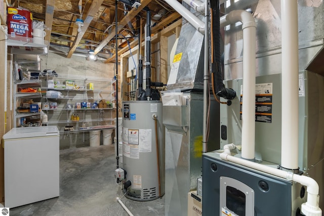 utility room featuring gas water heater