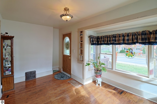 foyer entrance with wood-type flooring