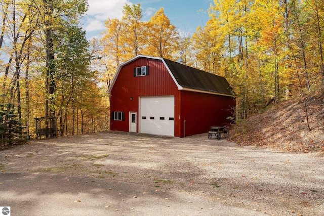 view of garage