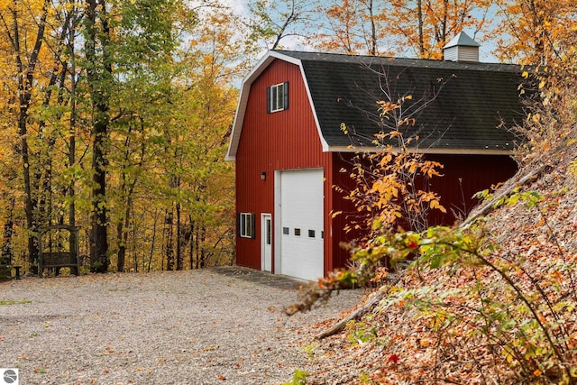 view of outdoor structure featuring a garage