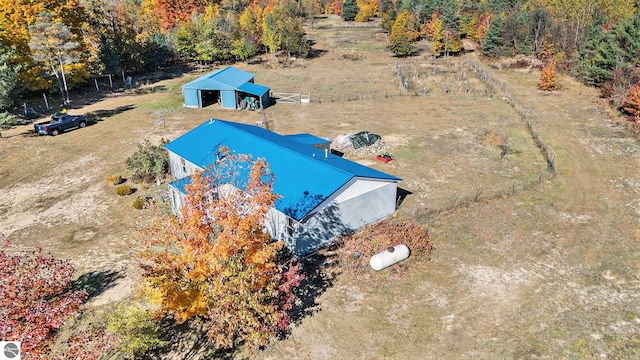 bird's eye view with a rural view