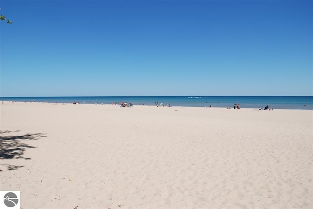 property view of water featuring a view of the beach