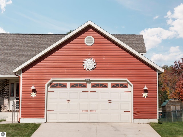 view of garage