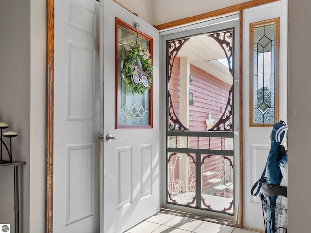 view of tiled foyer