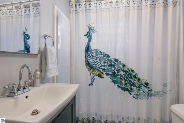 bathroom with vanity and toilet