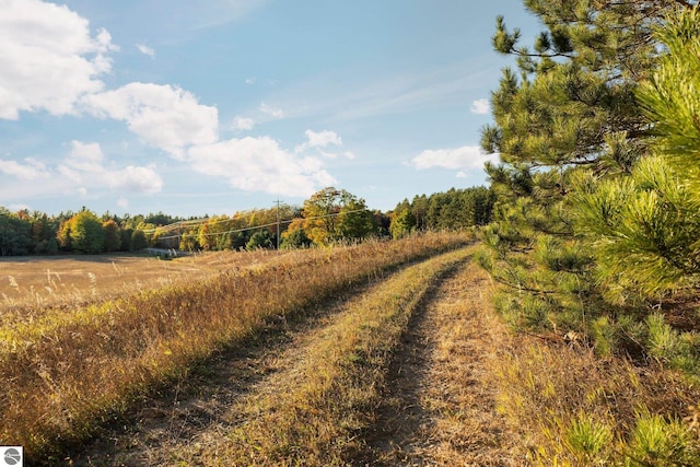 view of road featuring a rural view