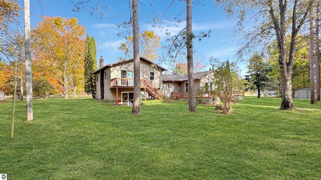 view of yard featuring a deck