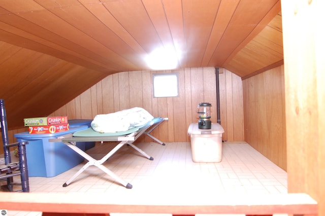 bonus room featuring wood ceiling and vaulted ceiling