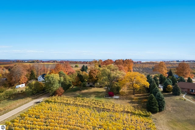 aerial view featuring a rural view