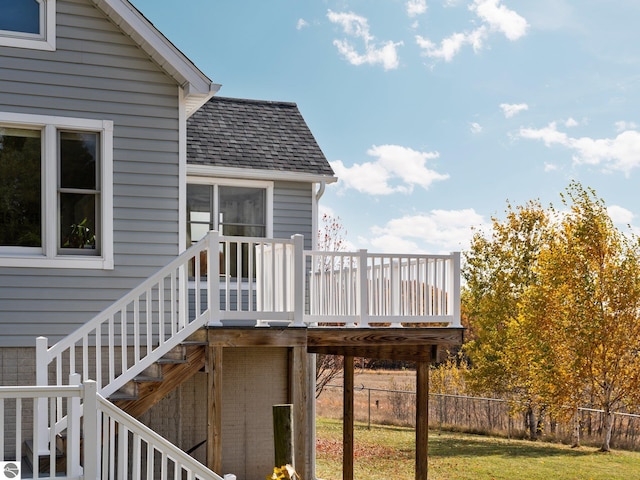 deck featuring a yard