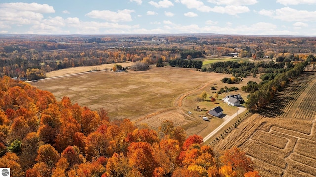 aerial view with a rural view