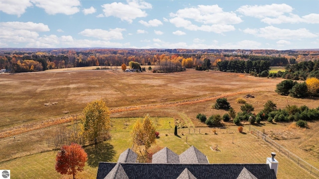 bird's eye view with a rural view