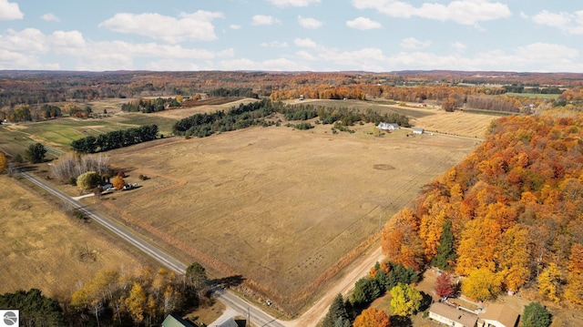 bird's eye view with a rural view