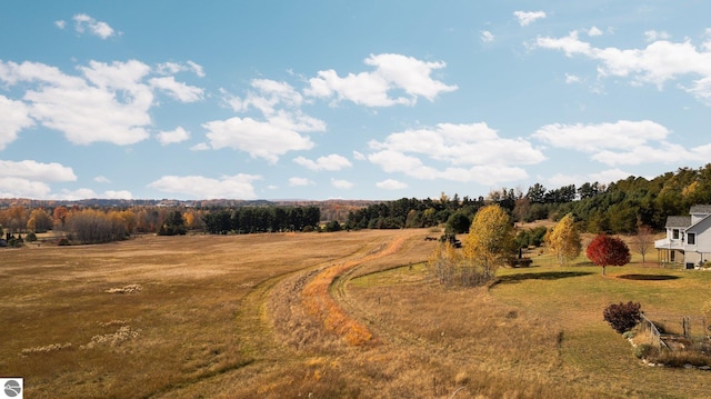 exterior space with a rural view