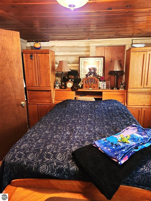 bedroom featuring wood ceiling