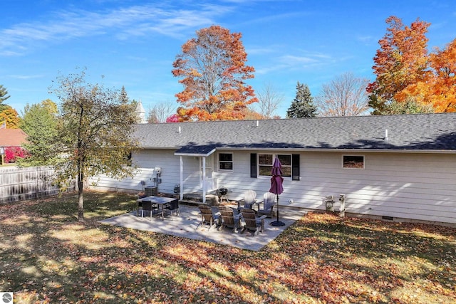 back of house featuring a patio area