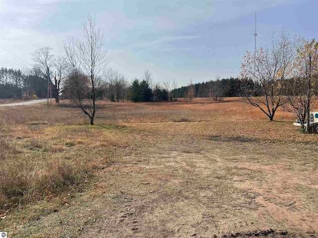 view of yard with a rural view