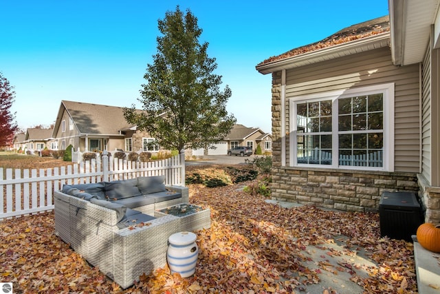 view of yard with a patio and an outdoor hangout area