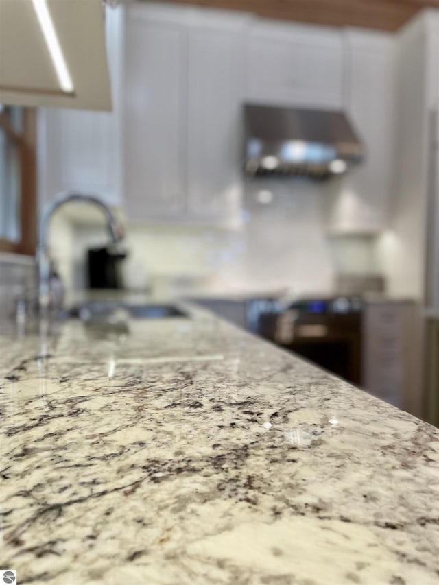 11320 Shippey Ln, Rapid City, MI 49676 - interior details with light stone countertops and a sink