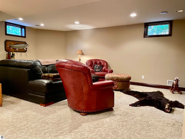 view of carpeted living room