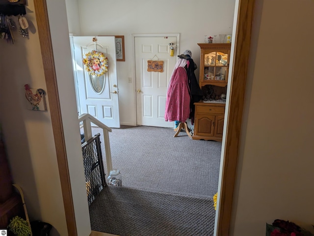 entryway with carpet