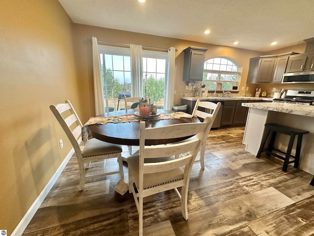 dining room with sink