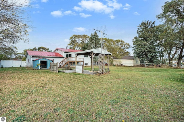 view of yard with a gazebo