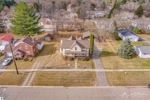 bird's eye view with a residential view