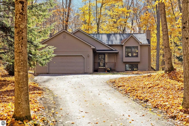 view of front facade with a garage