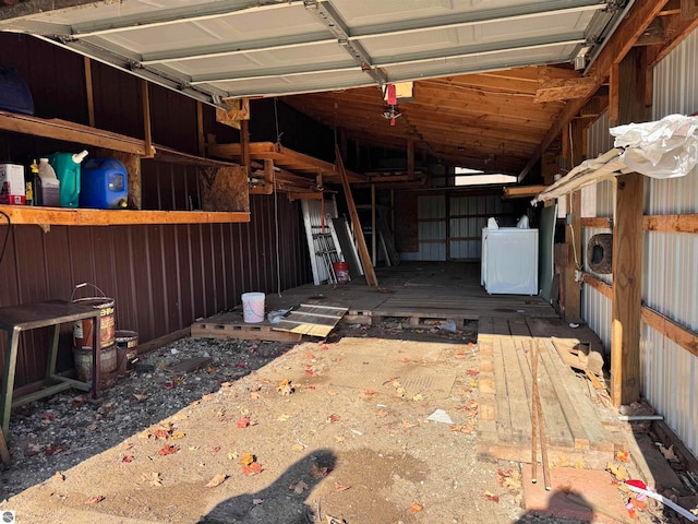 garage with washer / dryer