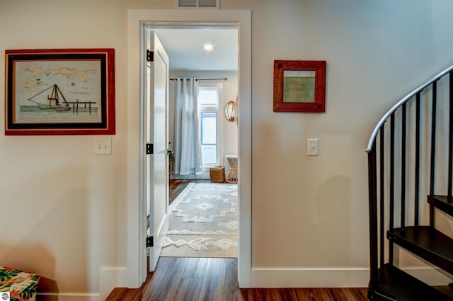 hall featuring hardwood / wood-style flooring