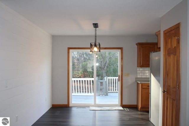 interior space featuring dark hardwood / wood-style flooring