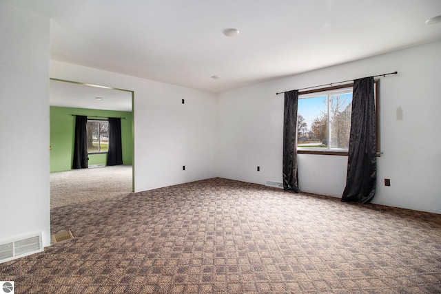 unfurnished room featuring carpet flooring and a healthy amount of sunlight