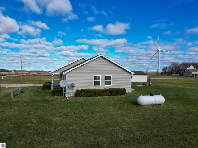 view of home's exterior featuring a lawn