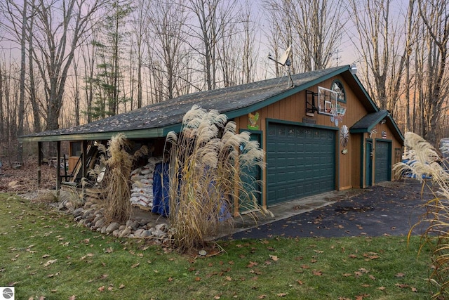 view of garage