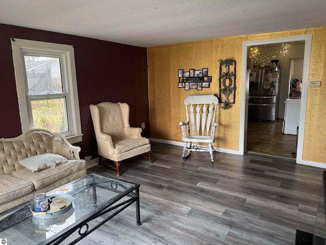 living room featuring wood-type flooring