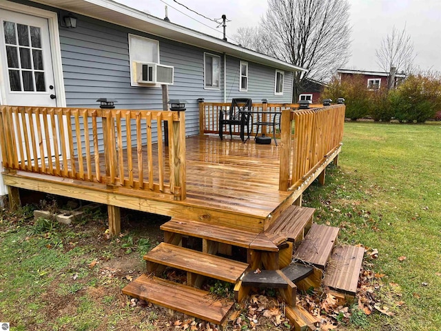 deck featuring a yard