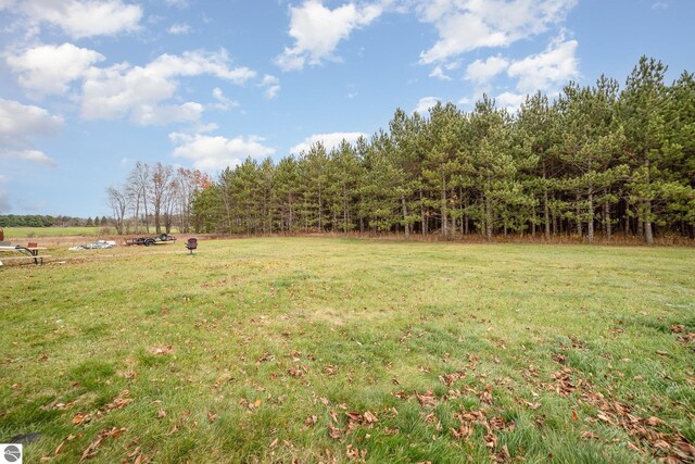 view of yard with a rural view