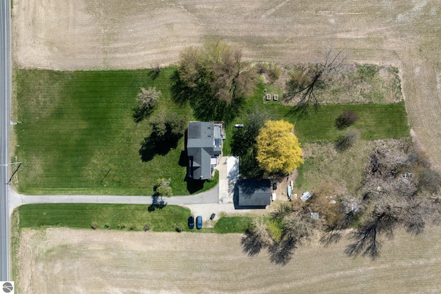 aerial view with a rural view