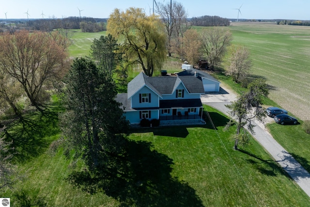 drone / aerial view featuring a rural view