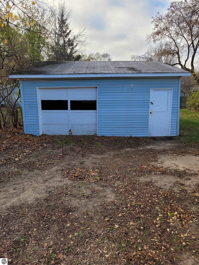 view of garage