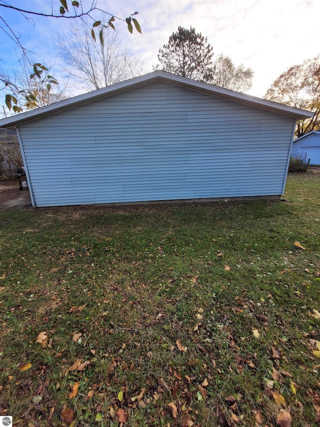 view of property exterior featuring a yard