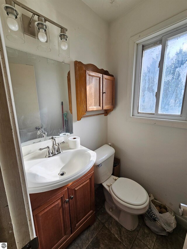 bathroom with toilet and vanity