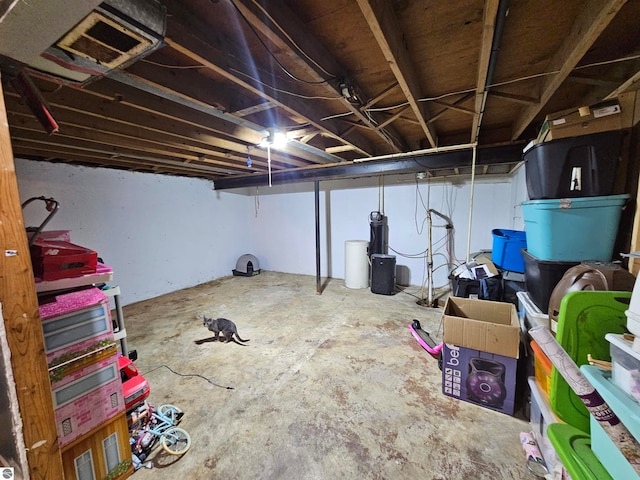 unfinished basement with visible vents