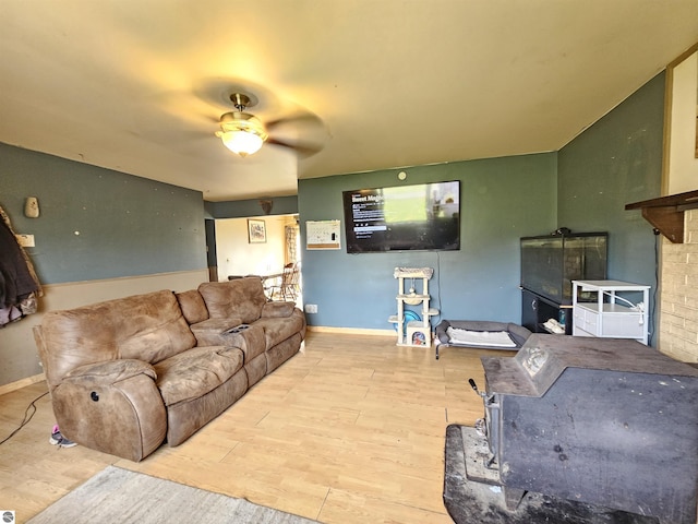 9100 E Miller Rd, Durand, MI 48429 - living area with wood finished floors and ceiling fan