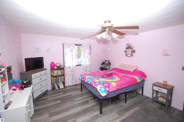 4207 Grass Lake Rd, West Branch, MI 48661 - bedroom featuring wood finished floors and a ceiling fan