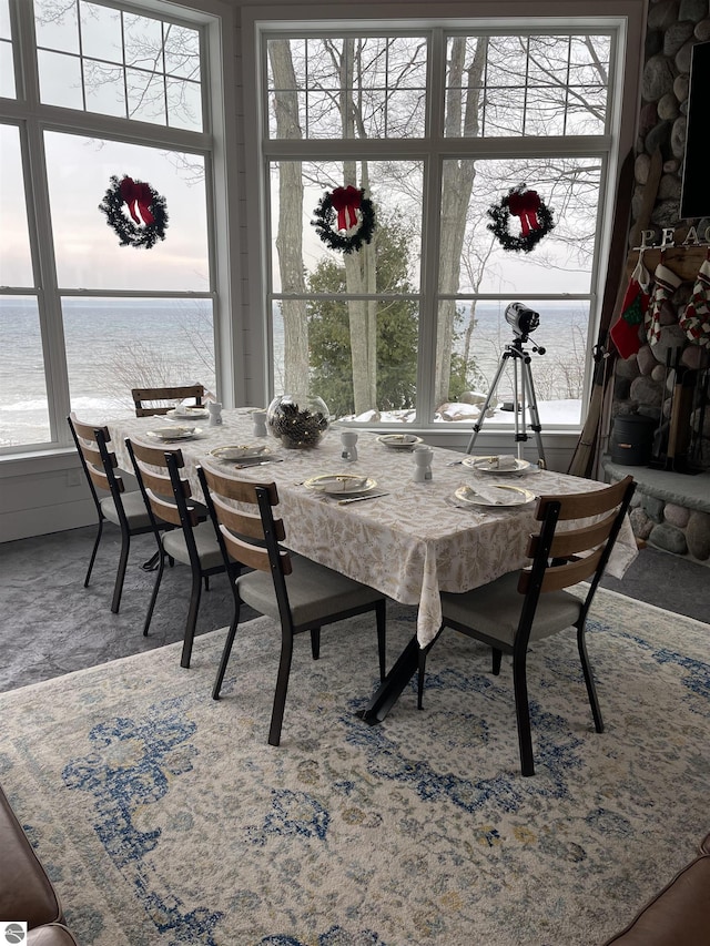 91 S Nanagosa Trl, Suttons Bay, MI 49682 - dining area with a water view